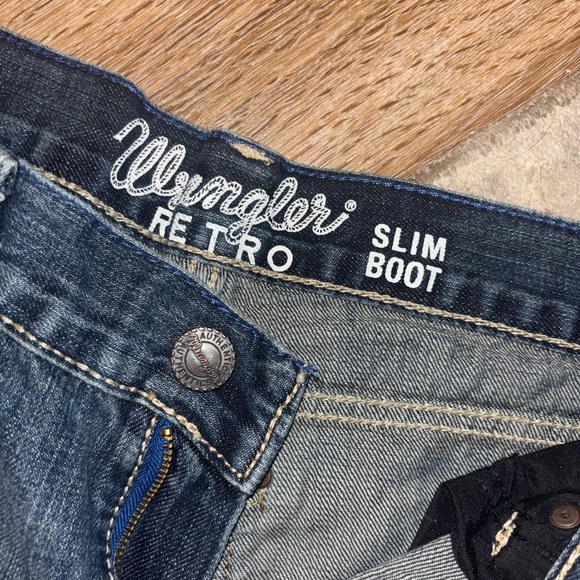 Wrangler Dark Blue Slim Boot Jeans NWOT - Picture 3 of 6